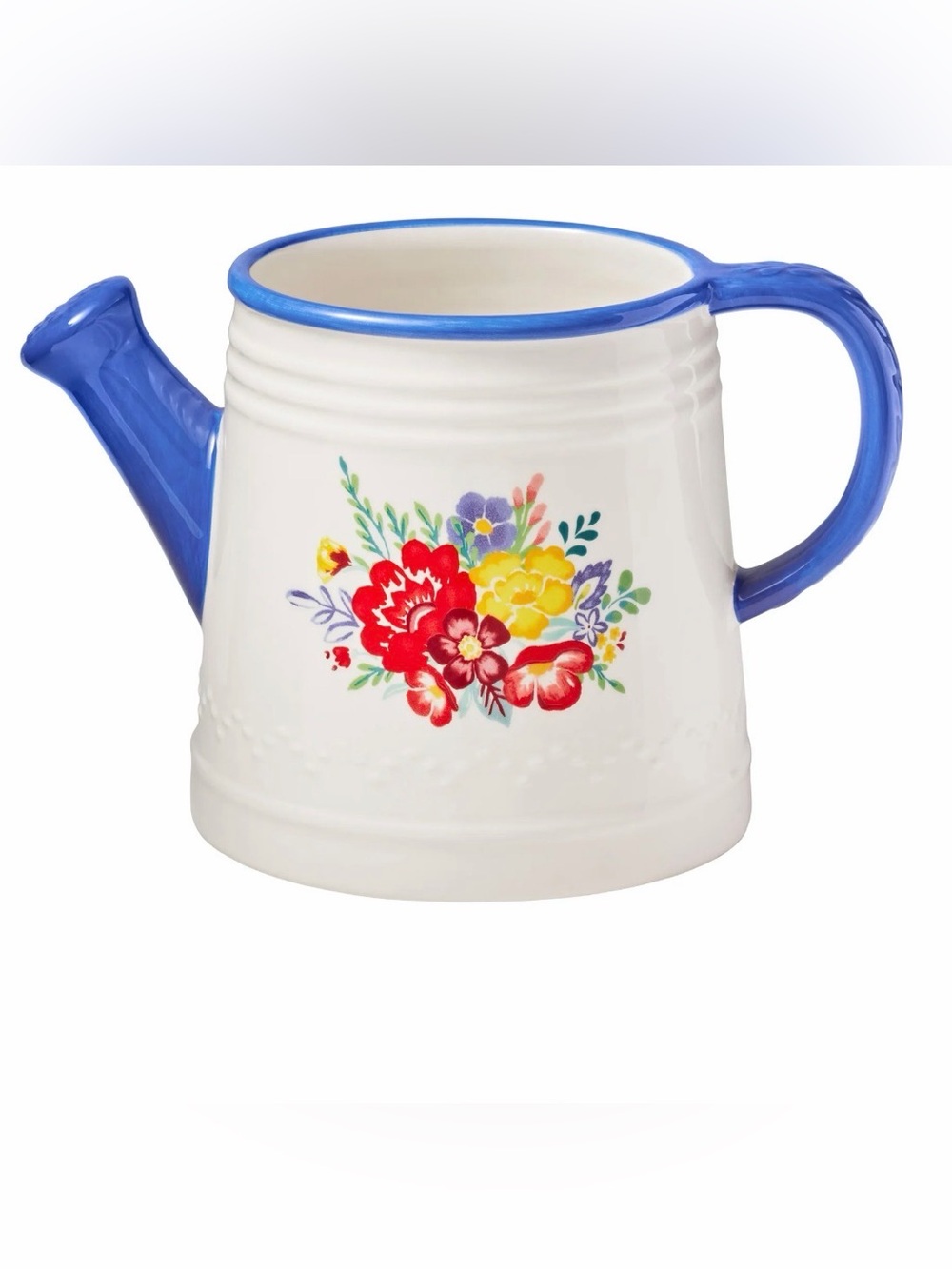 The Pioneer Woman 6-Inch Blue & White Watering Can Ceramic Planter